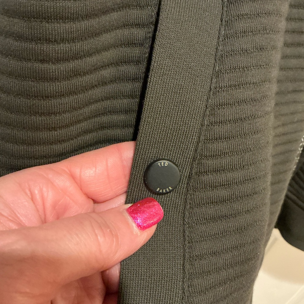 Ted Baker London Sardin Quilted Classic Jacket Olive Green Mens Size 5 US XL - Picture 10 of 14